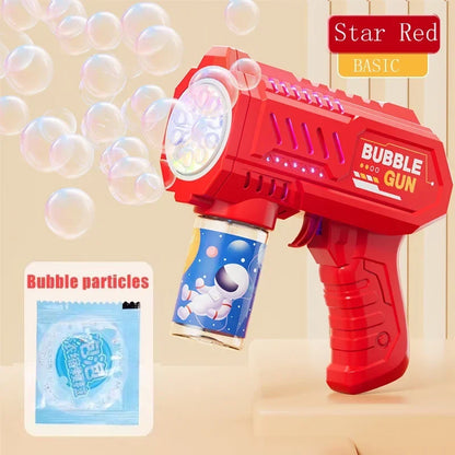6-Hole Dinosaur Bubble Machine with Lights — Automatic Electric Bubble Gun & Soap Blower for Kids