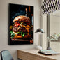 Chicken Food Burger French Fries Chicken Salmon Art Poster Canvas Painting Wall Print Living Room Home Restaurant Decor Poster