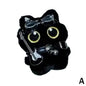 15 Cm Keychain Rock Music Black Cat Plush Toy Guitar Cute Punk Style Doll Schoolbag Pendant For Friends Birthday Gift