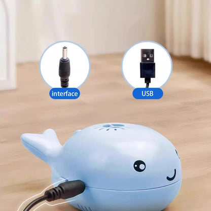 Whale-Shaped Electric Floating Ball Cat Toy USB Rechargeable Dual-Function Fan Portable 3C Certified