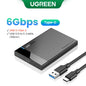 2.5" SATA to USB-C Hard Drive Enclosure — USB 3.1 Gen 2 (10Gbps) UASP Tool-Free SSD/HDD Case, Supports 7mm & 9.5mm, Up to 10TB