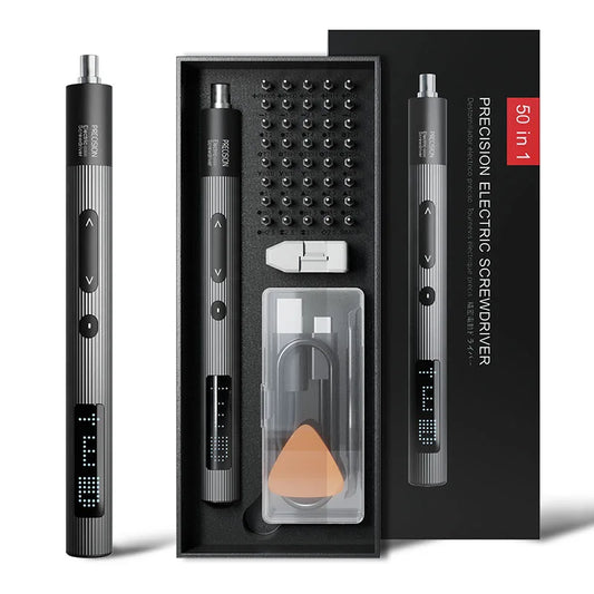 50-in-1 Cordless Precision Electric Screwdriver Kit, 3-Speed Torque Adjustable with Magnetic Phillips and Torx Bits for Phone Laptop Watch PC