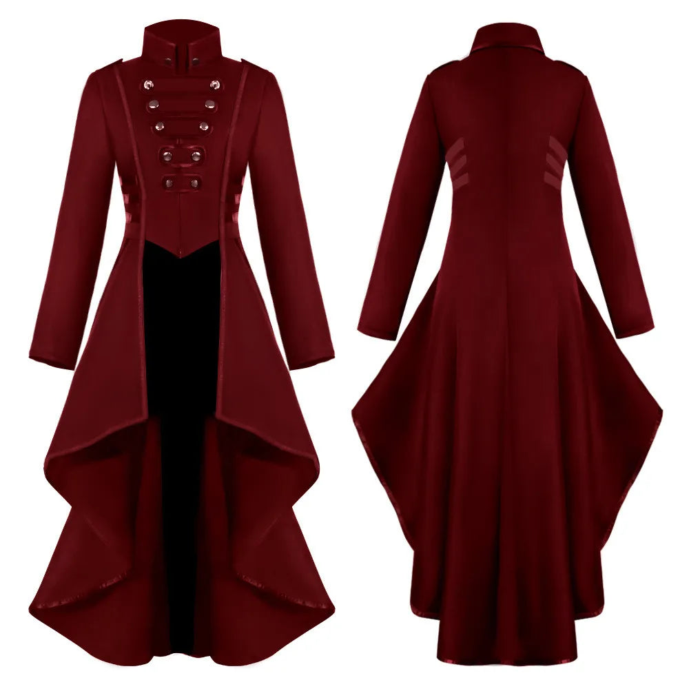 Women’s Gothic Steampunk Tailcoat Jacket, Halloween Costume