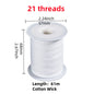 Cotton Candle Wick Roll 50m/61m (164ft/200ft) 21-45 Strand Low-Smoke Eco-Friendly DIY Degreased Wick