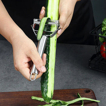 Stainless Steel 2-in-1 Vegetable Peeler & Slicer – Rotary Potato Peeler, Carrot Grater & Julienne Shredder