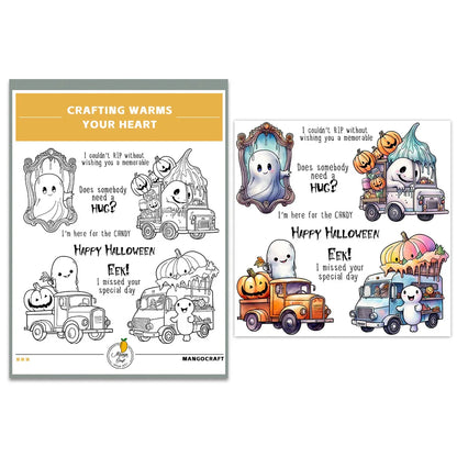 Halloween Transparent Silicone Stamp Set, Coded Designs