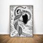Black And White Ito Junji Tomie Poster HD Art Sticky Wall Waterproof Home Living Room Bar Decoration
