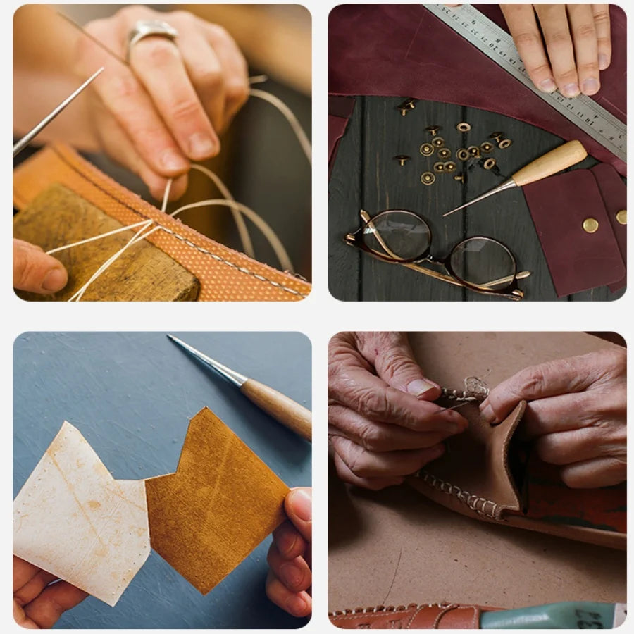 2pcs Leather Hand Stitching Awl Tool Leather Craft Hole Punch Tools Sewing Punching Hole Maker Stitching Over Stitch