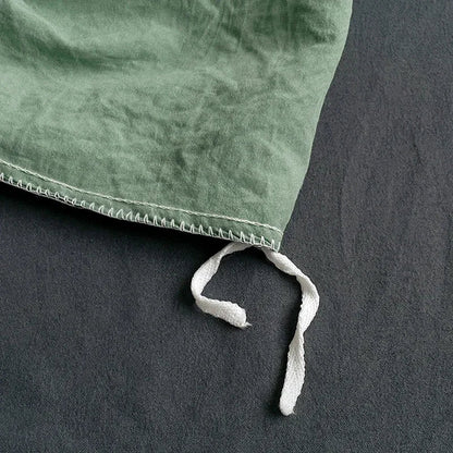 Washed Cotton Duvet Cover Bedding Set with Flat Sheet & Pillowcases, Queen & King Available