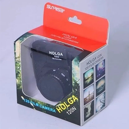 120 Medium Format Retro Lomo Film Camera - Manual Point & Shoot with Flash (Black)