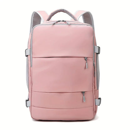Spacious Travel Backpack – Multifunctional Carry-On with Luggage Strap, Casual Unisex Daypack
