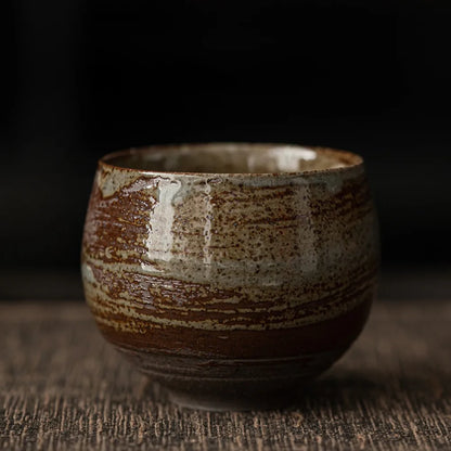 Japanese Stoneware Tea Cup 80ml (2.7 oz) Handmade Retro Teacup for Tea & Coffee