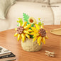 DIY MOC Potted Rose Sunflower Plants Succulents Bonsai Tree Gardens Romantic Building Blocks Model Bricks Kids Sets Kits Toys