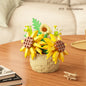 DIY MOC Potted Rose Sunflower Plants Succulents Bonsai Tree Gardens Romantic Building Blocks Model Bricks Kids Sets Kits Toys