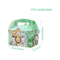 4pcs DIY Jungle Animal Candy Boxes Safari Birthday Party Decoration Kids Gift Packaging Box Wild One Baby Shower Supplies