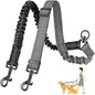 Adjustable Dual Dog Leash Coupler – No-Tangle Shock-Absorbing Bungee Splitter for Two Dogs (16.5–22.4 in / 42–60 cm, Elastic to 31.5 in / 80 cm)