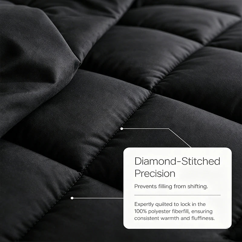 easYum Brushed Polyester Bedding Set - 7-Piece Quilted Comforter Set with Duvet Covers, Bed Sheet & Pillowcases, Twin/Full/Queen/King