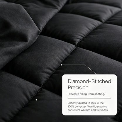 easYum Brushed Polyester Bedding Set - 7-Piece Quilted Comforter Set with Duvet Covers, Bed Sheet & Pillowcases, Twin/Full/Queen/King