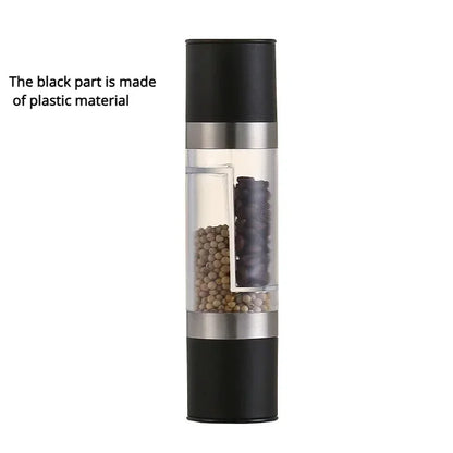 2-in-1 Salt & Pepper Grinder - Manual Stainless Steel Spice Mill with Adjustable Ceramic Grinder