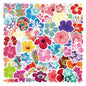 60/120PCS Hibiscus Flower Graffiti Sticker Car Luggage Water Cup Computer Stationery Laptop Sticker