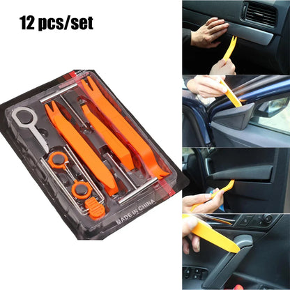 Car Door Panel Trim Removal Tool Kit - Plastic Pry Bars for Interior Clips, Dash & Audio Panels