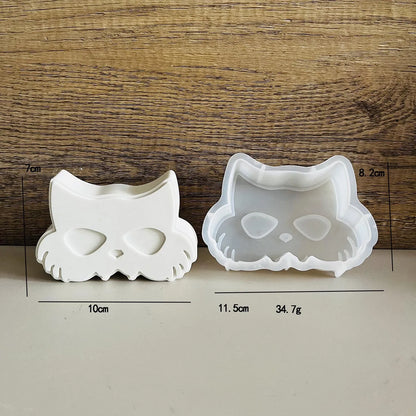 Halloween Silicone DIY Mold – Skeleton, Bat, Jack-O’-Lantern, Ghost & Mask Shapes for Resin, Plaster, Aromatherapy & Clay Crafts – 8 Designs