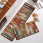 New Rainbow Wood Paneled Kitchen Floor Mats, Laundry Room Non-Slip Area Rugs for Bathroom, Entry Door, Home Decor Carpet
