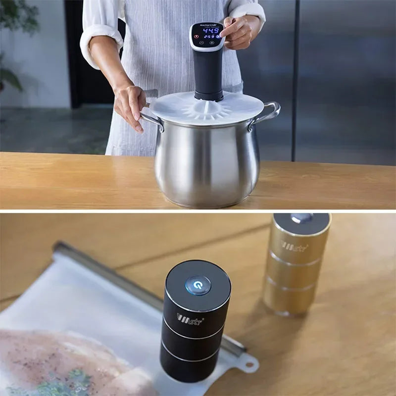Electric Vacuum Sealer Machine for Food Clothes Vacuum Storage Bags USB Rechargeable Portable Mini Air Compression Vacuum Pump