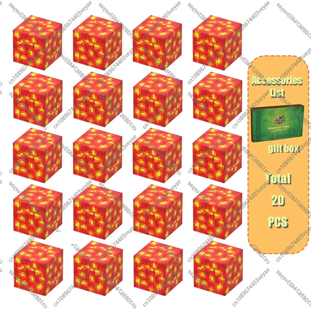 Magnetic Building Blocks Mine World Magnet Cube Set for Boy Girl Kid Age 3+ DIY Model Children Stem STEM Sensory Toy Gift