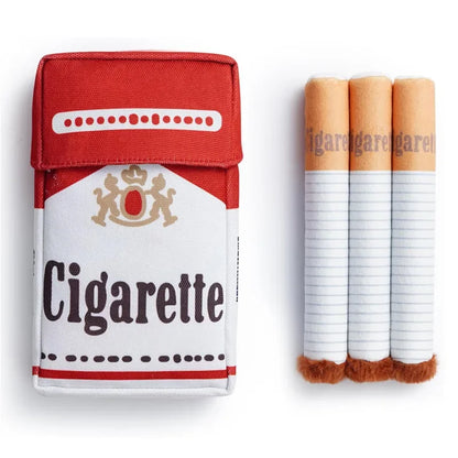 Funny Plush Squeaky Chew Toy Cigarette Design for Small & Medium Dogs, Interactive Pet Gift