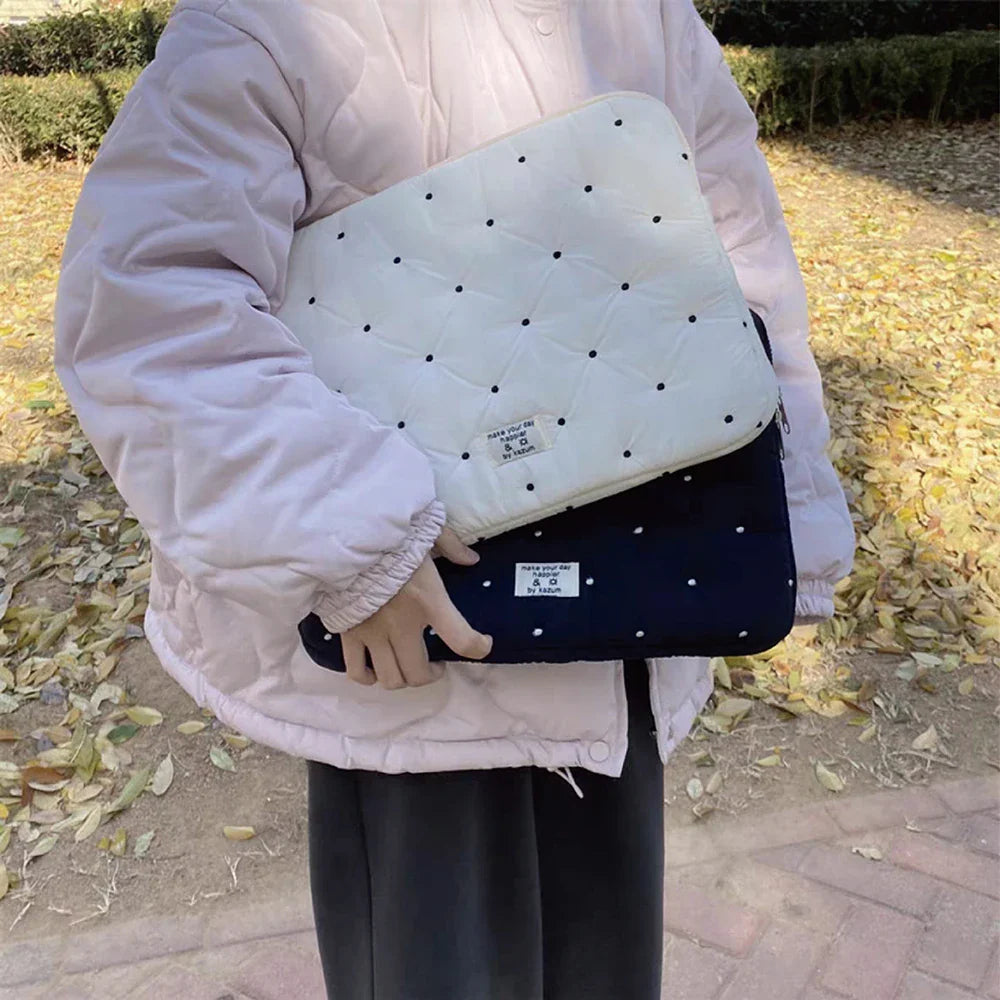 Puffy Quilted Laptop Sleeve for Women 13–16 Inch & Tablet Pouch