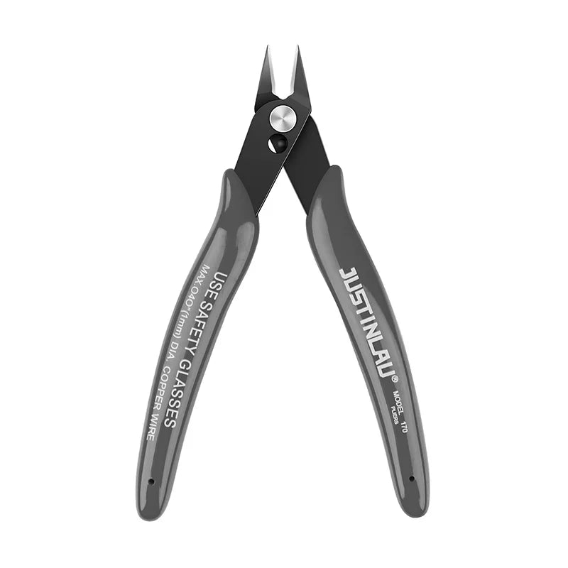 Diagonal Wire Cutters – Carbon Steel Flush Cutting Pliers, 45° Bent Spring-Loaded Nipper for Electronics & Jewelry