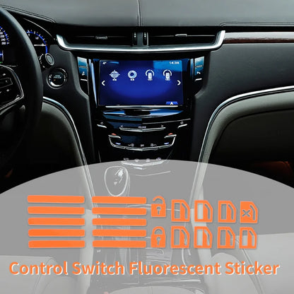 Glow-In-The-Dark Car Window Button Stickers - Luminous Switch Decals for Interior Night Visibility