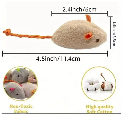 Interactive Plush Cat Toys Mouse & Rat Shapes Durable Linen Indoor Pet-Safe 3/7-Pack