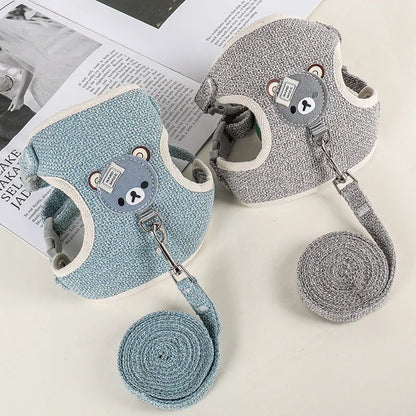 Cute Rabbit & Small Pet Harness Leash Set Padded Adjustable Harness with Leash (Sizes S, M) for Rabbits & Cats