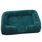Plush Dog Bed with Removable Cover – Thickened Winter Pet Sofa Pad, Square, Small & Large