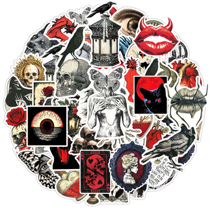 10/30/50pcs Cool Horror Poster Waterproof Stickers Laptop Skateboard Luggage Motorcycle Guitar Phone Fridge Car Sticker Decals