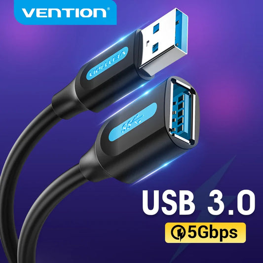 USB 3.0 Extension Cable (Male to Female) – 5Gbps High-Speed USB-A Data & Charging Cord for Smart TV, PS4, Xbox One, PC, Printers