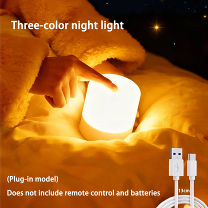 LED Dimmable Night Light Rechargeable and Plug-in Touch RGB Bedside Desk Lamp
