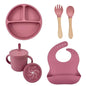 Food Grade Silicone Baby Feeding Dish Set Suction Plate Cup