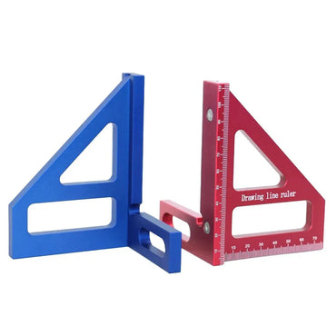 Carpenter Multi-Angle Square Protractor Ruler Aluminum/Plastic 45/90 Degree Woodworking Layout & Height Gauge