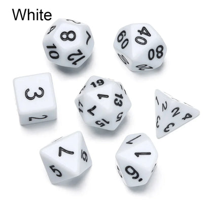 7-Piece Black Polyhedral Dice Set for D&D TRPG Tabletop RPG, Board & Card Games