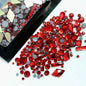 180pcs AB Flatback Glass Nail Rhinestones - Multi-Shape Gems for DIY Nail Art