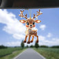 Cat-Shaped Rearview Mirror Ornament – Cute Hanging Car Pendant Car Interior Decor