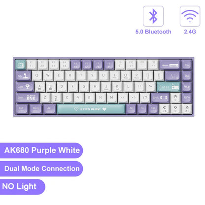 68-Key Compact Mechanical Gaming Keyboard — Hot-Swap ABS Keycaps, Wired / 2.4G Wireless / Bluetooth
