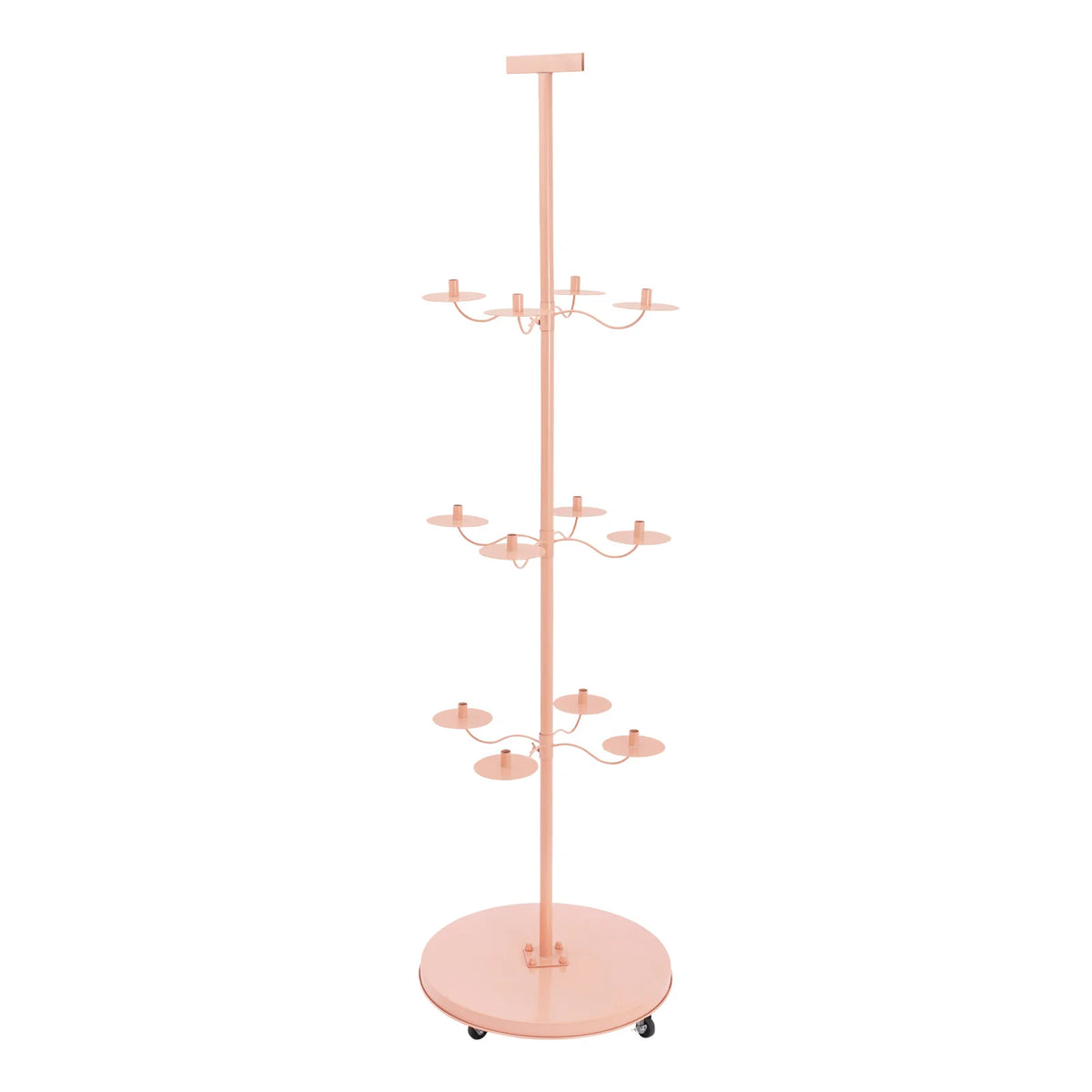 12-Arm Rolling Wig Display Stand with 360° Rotating Tiers
