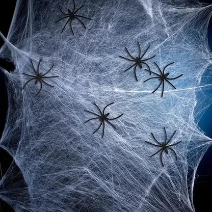 Cotton Spider Web Halloween Decoration - 6 Colors