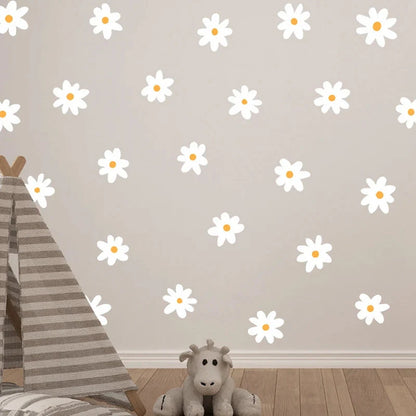 White Daisy Flower Wall Stickers DIY Home Decor