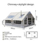 Inflatable camping tent no need to build 10 square meters 6-8 person space chimney design windproof and rainproof