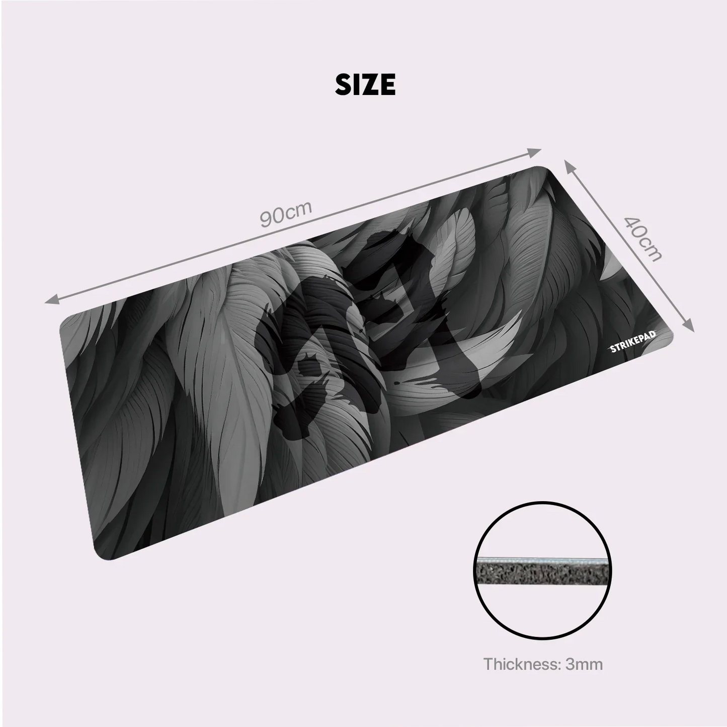 Gaming Mousepad Holographic Design 490 x 420 x 3 mm (19.3 x 16.5 x 0.12 in) Waterproof No-Edge Stitching